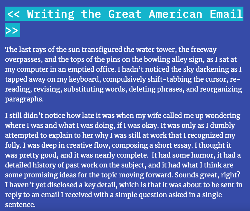 Writing the Great American Email - Screenshot