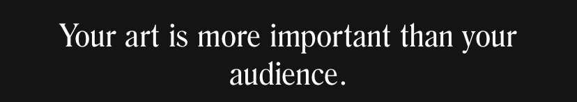 Your art is more important than your audience - screenshot of my horoscope