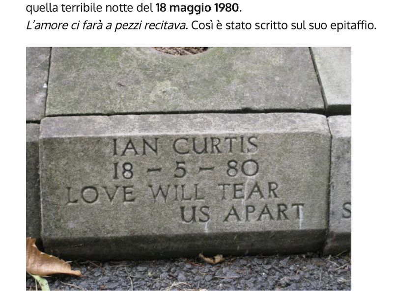 Love will tear us apart in stone