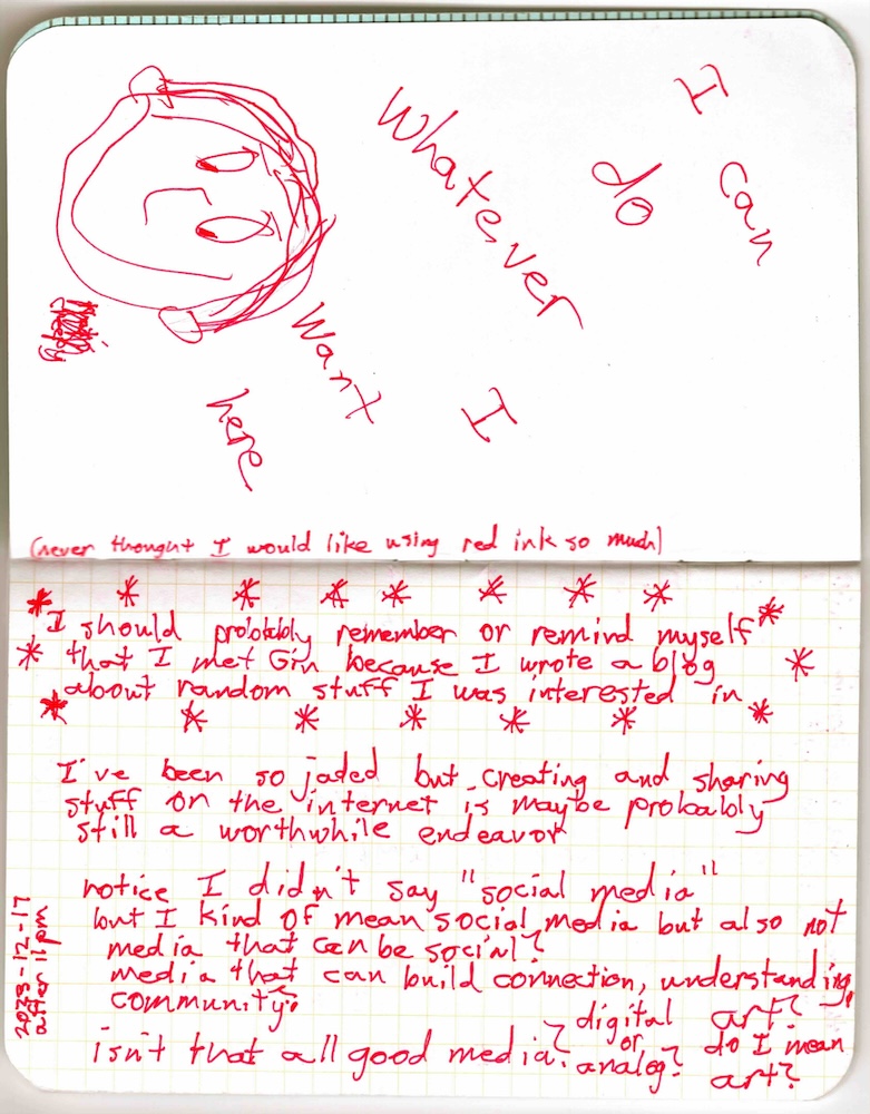 I can do whatever I want here - notebook page scan